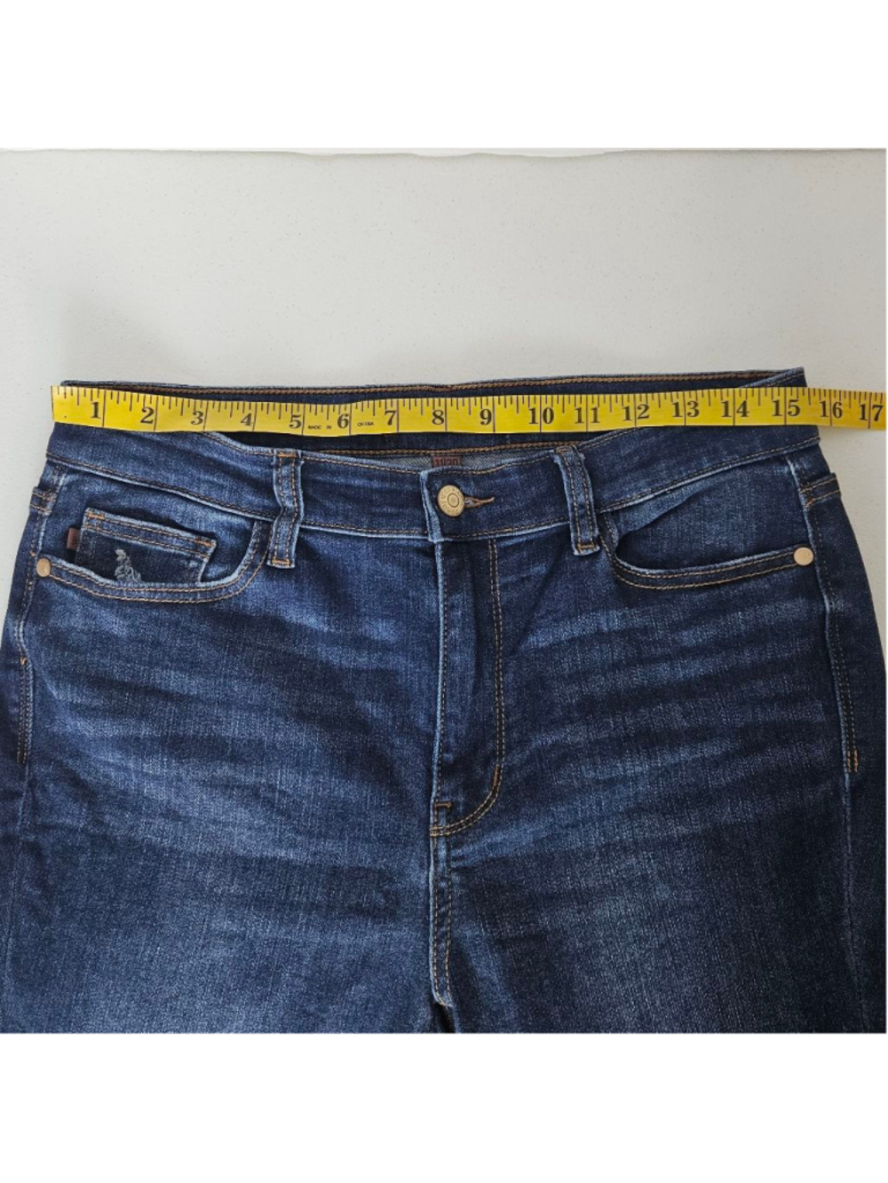 Judy Blue Blue Skinny Fit Capri Jeans 30 Dark Wash Stretchy - Picture 12 of 15